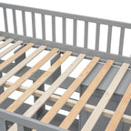Cama alta de tamaño completo con estantería, cajones, escritorio y armario