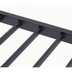 Cama alta de metal de tamaño completo con escritorio en forma de L, luces LED y base de carga