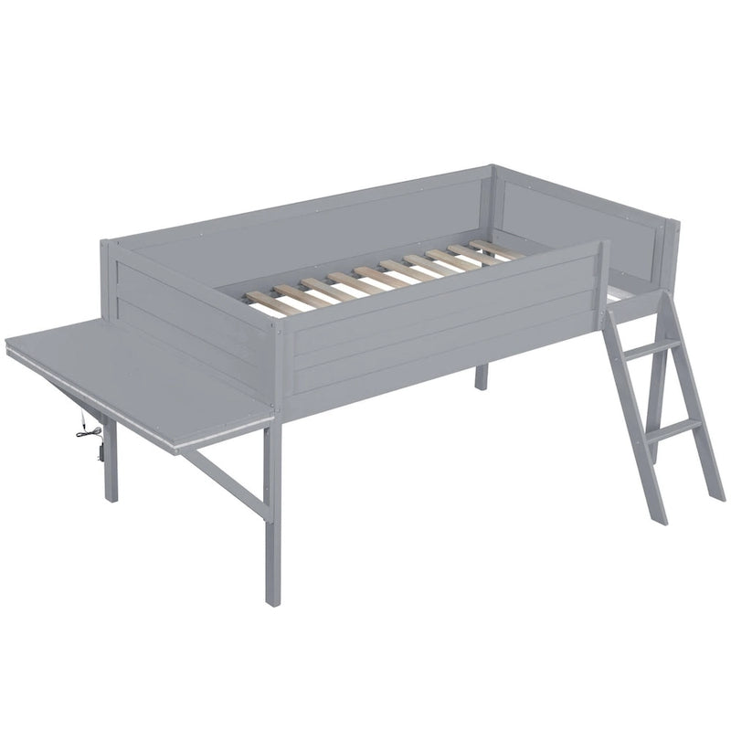 Litera alta Twin Wood Gaming con escritorio LED