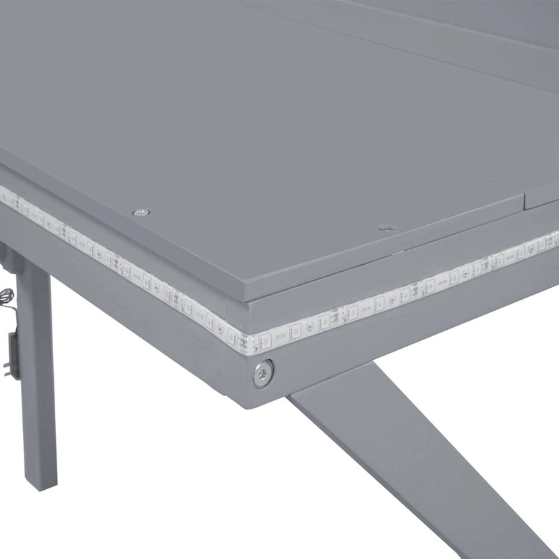 Litera alta Twin Wood Gaming con escritorio LED