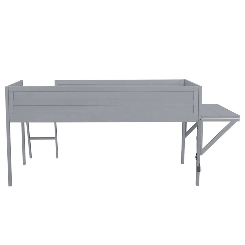 Litera alta Twin Wood Gaming con escritorio LED