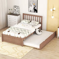 Cama nido con plataforma de madera con acabado en nogal, tamaño doble