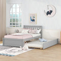 Cama nido plataforma de madera gris tamaño individual