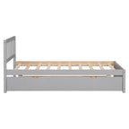 Cama nido plataforma de madera gris tamaño individual
