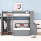 Cama alta matrimonial con cama individual independiente