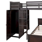 Cama alta matrimonial con cama individual independiente