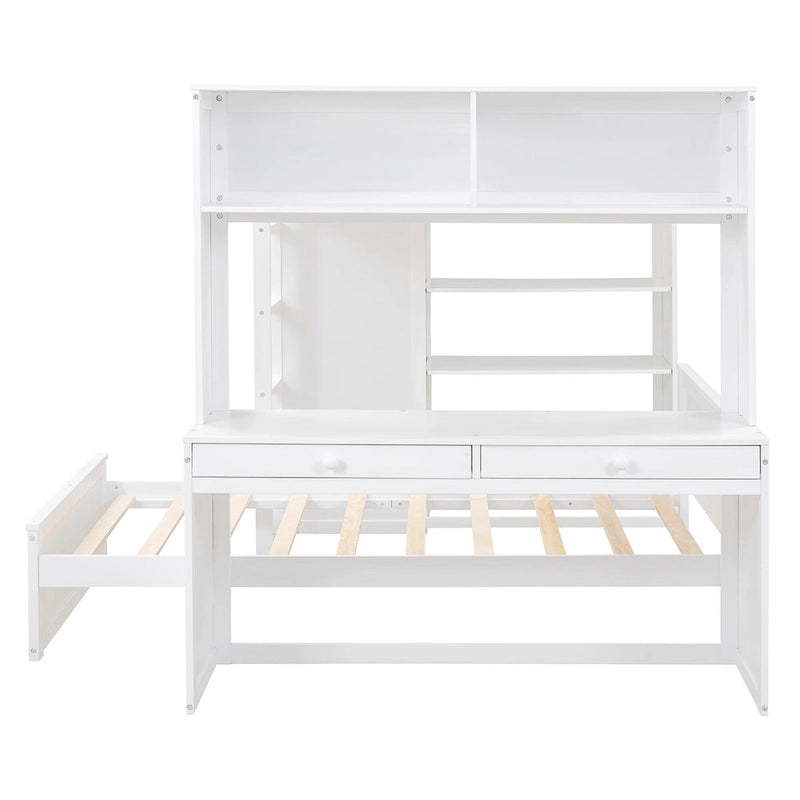 Cama alta matrimonial con cama individual independiente