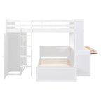 Cama alta matrimonial con cama individual independiente