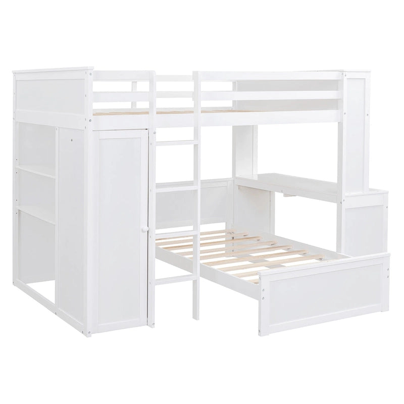 Cama alta matrimonial con cama individual independiente