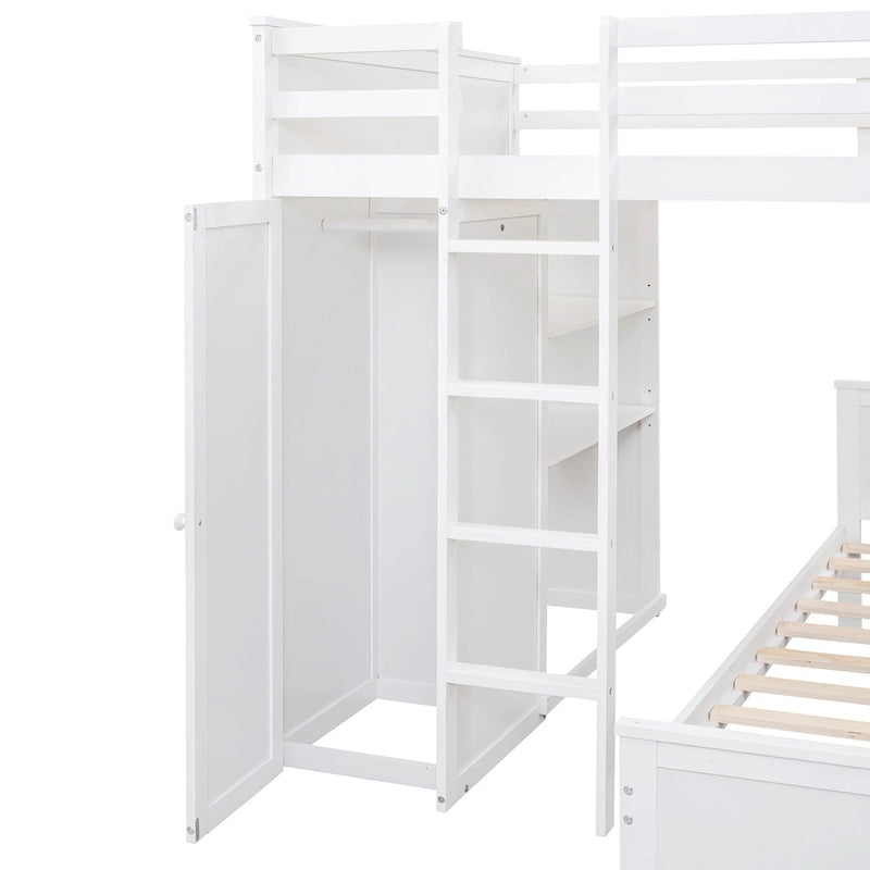Cama alta matrimonial con cama individual independiente