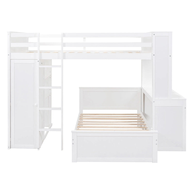 Cama alta matrimonial con cama individual independiente