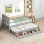 Cama de plataforma con cama nido y cajones