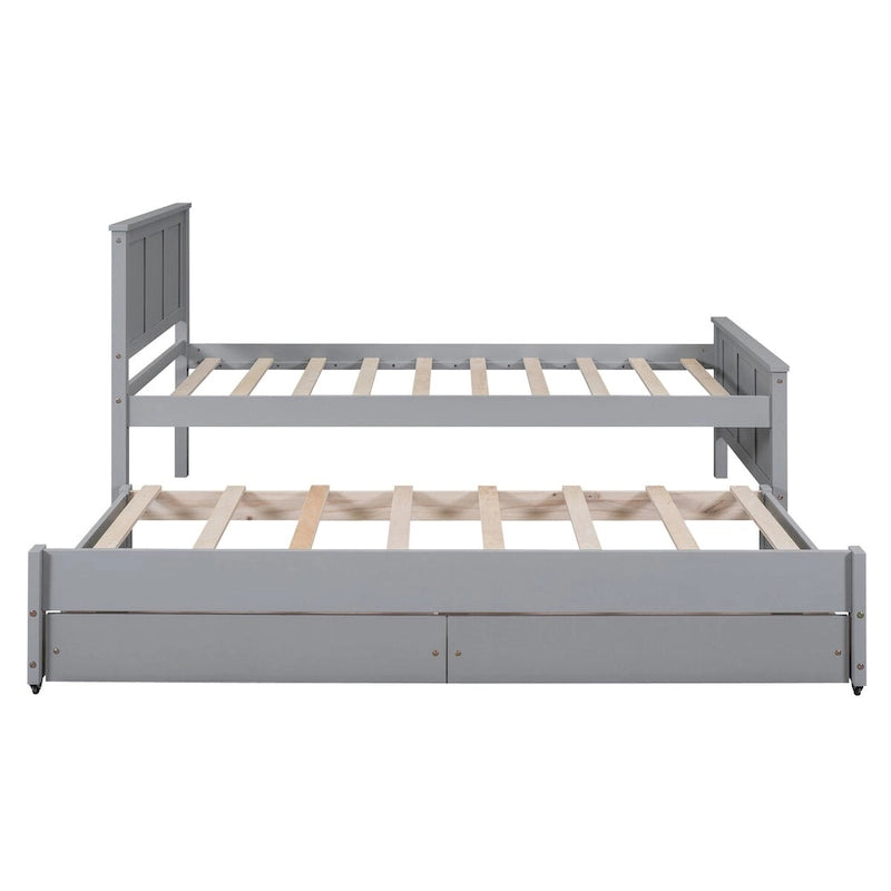 Cama de plataforma con cama nido y cajones