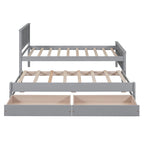 Cama de plataforma con cama nido y cajones