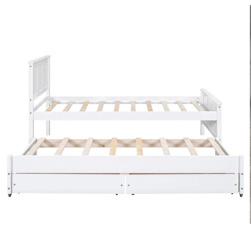 Cama de plataforma con cama nido y cajones