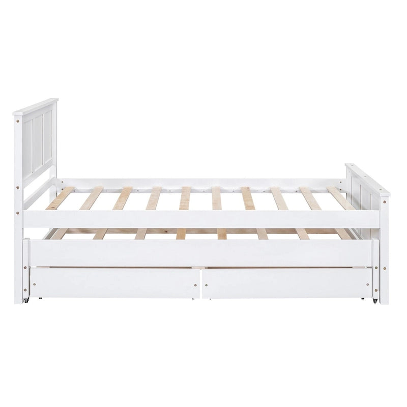 Cama de plataforma con cama nido y cajones