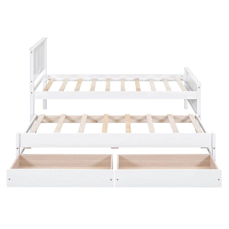 Cama de plataforma con cama nido y cajones