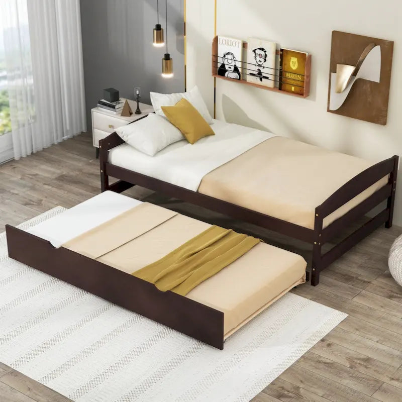 Cama con plataforma doble con cama nido doble
