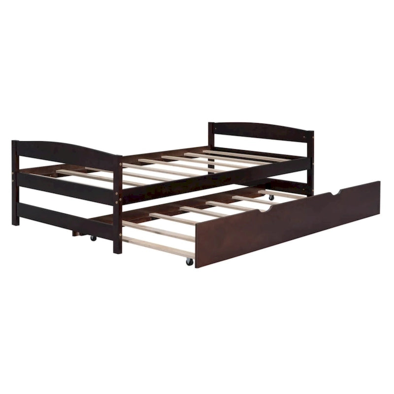 Cama con plataforma doble con cama nido doble