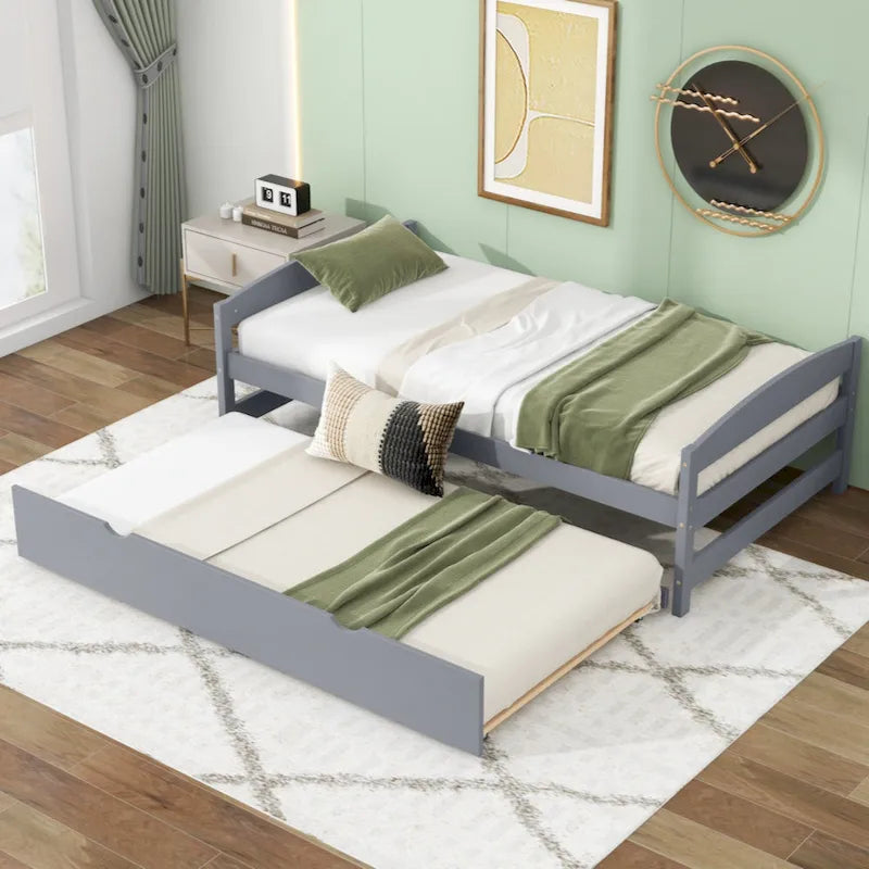 Cama con plataforma doble con cama nido doble