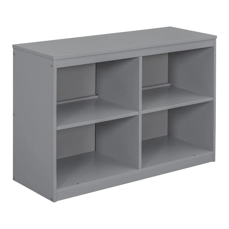 Cama alta baja individual/matrimonial con escritorio retráctil y 4 cajones, base de cama alta de madera con escritorio portátil lateral y estantes