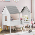 Cama baja tipo casa tamaño Twin