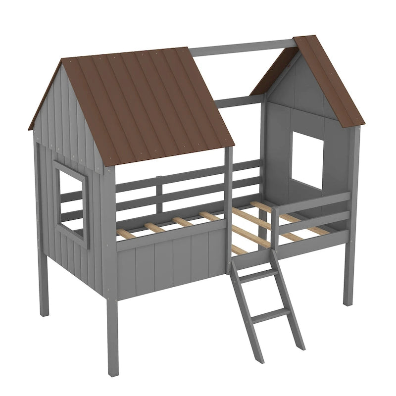 Cama baja tipo casa tamaño Twin