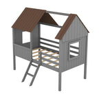 Cama baja tipo casa tamaño Twin