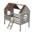 Cama baja tipo casa tamaño Twin