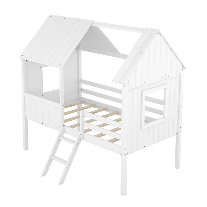 Cama baja tipo casa tamaño Twin