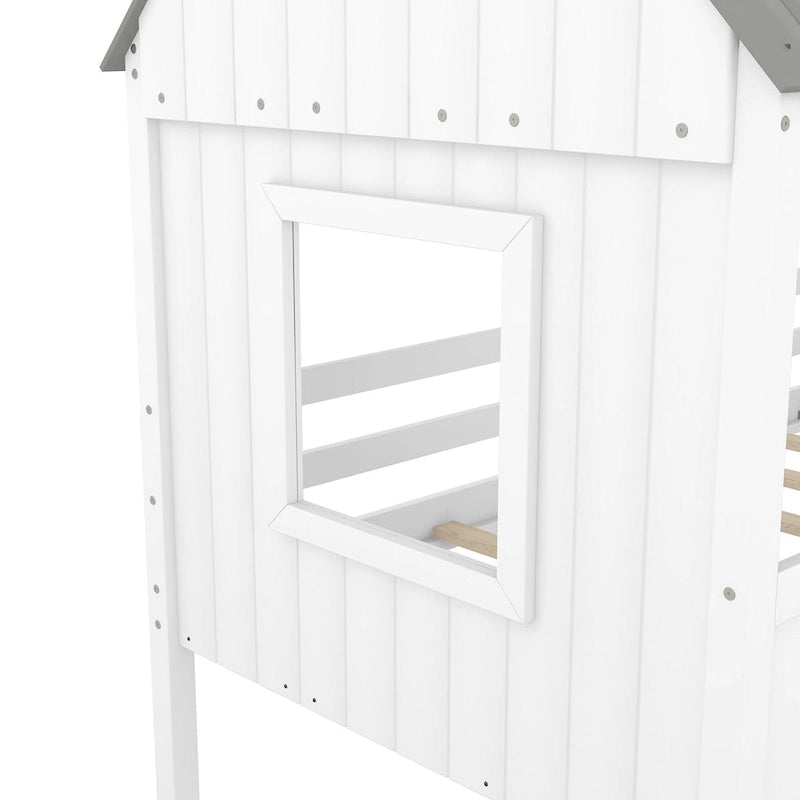 Cama baja tipo casa tamaño Twin