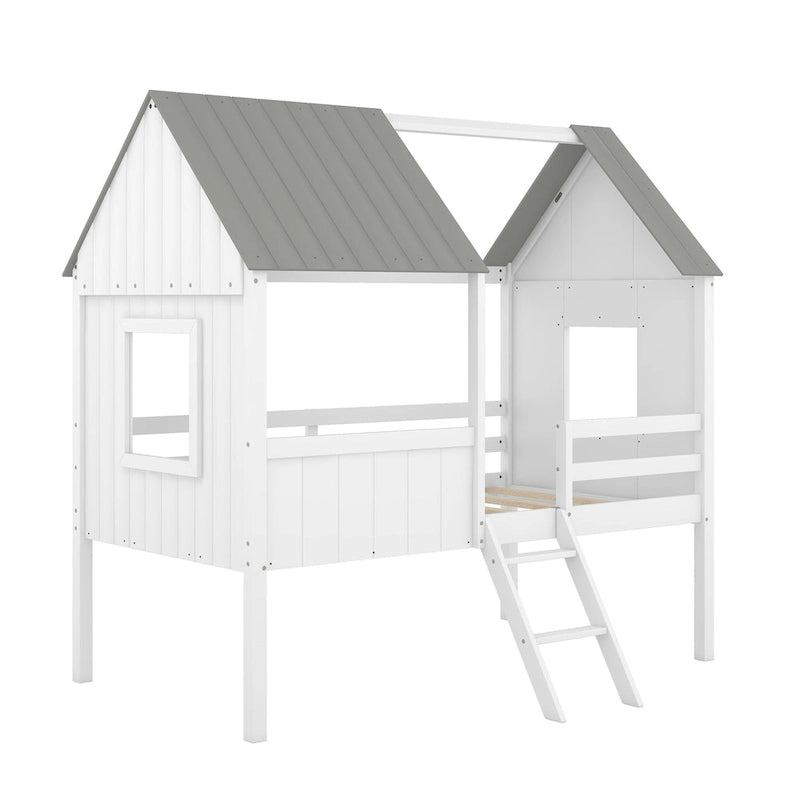Cama baja tipo casa tamaño Twin
