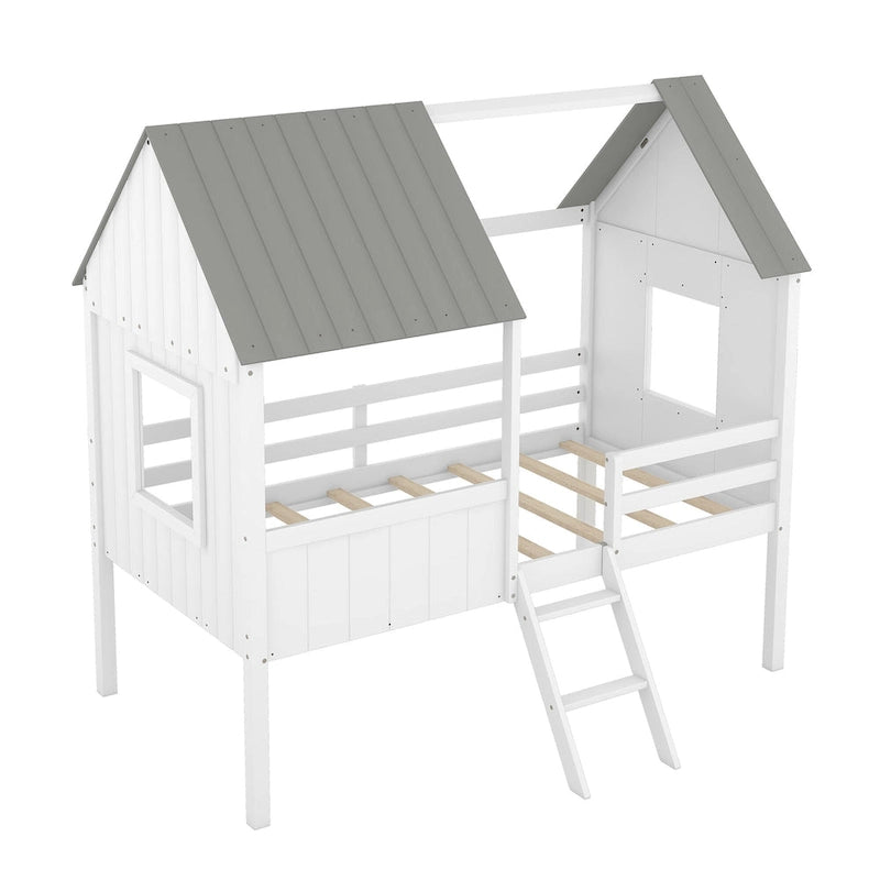 Cama baja tipo casa tamaño Twin