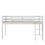 Full Size Wood Low Loft Bed with Ladder