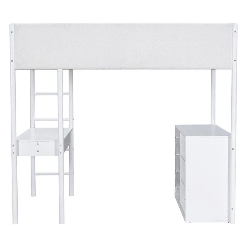 Cama alta de forro polar Teddy de tamaño matrimonial