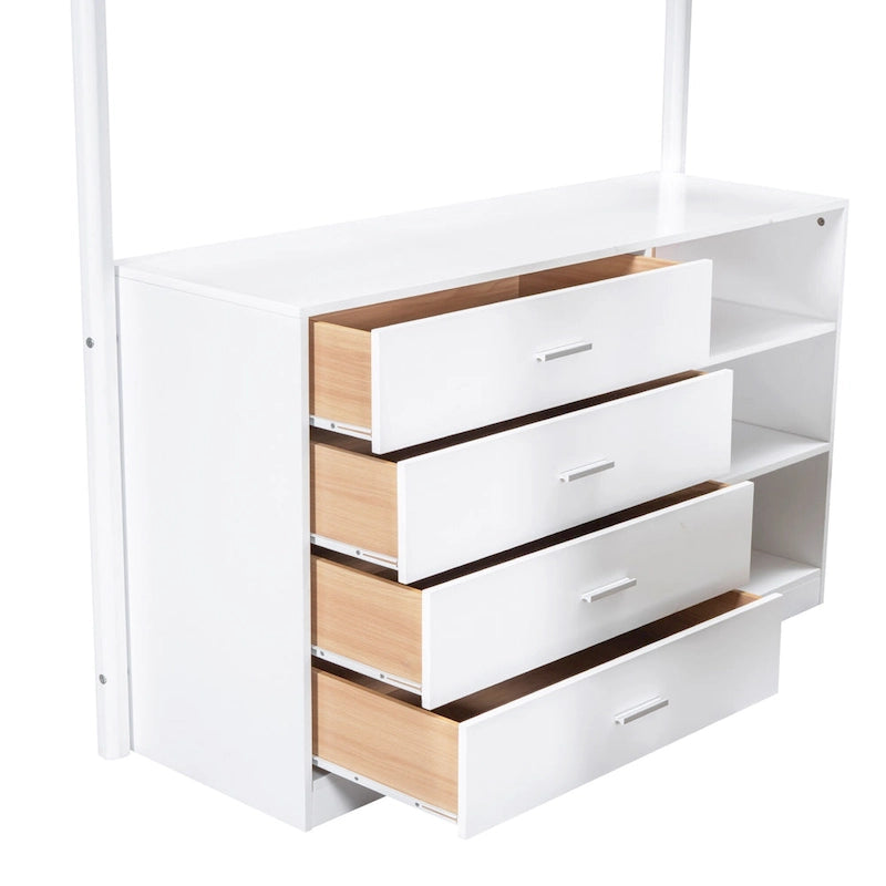 Cama alta de forro polar Teddy de tamaño matrimonial