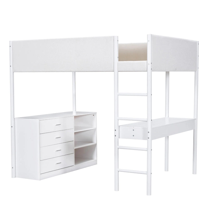 Cama alta de forro polar Teddy de tamaño matrimonial