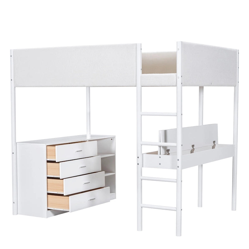 Cama alta de forro polar Teddy de tamaño matrimonial