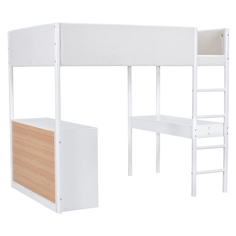 Cama alta de forro polar Teddy de tamaño matrimonial