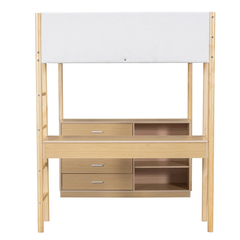 Cama alta de forro polar Teddy de tamaño matrimonial