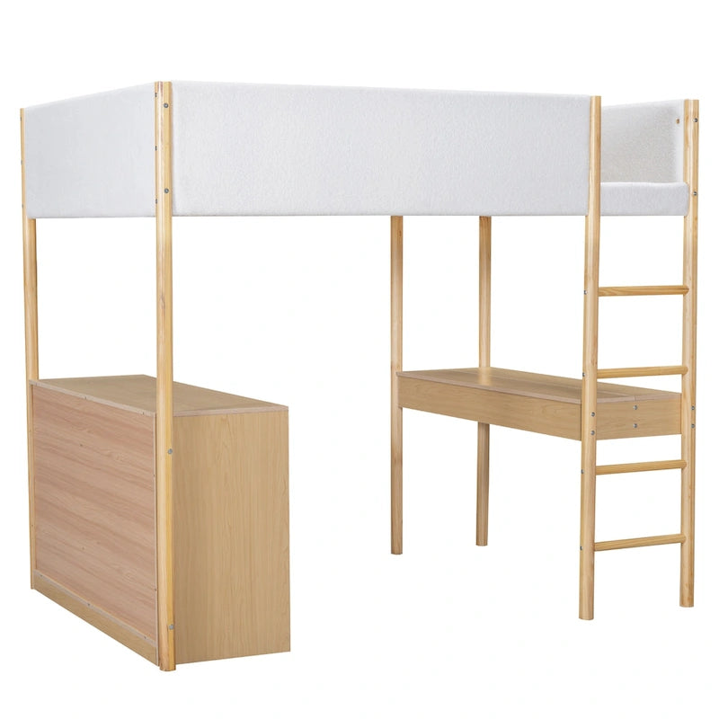 Cama alta de forro polar Teddy de tamaño matrimonial