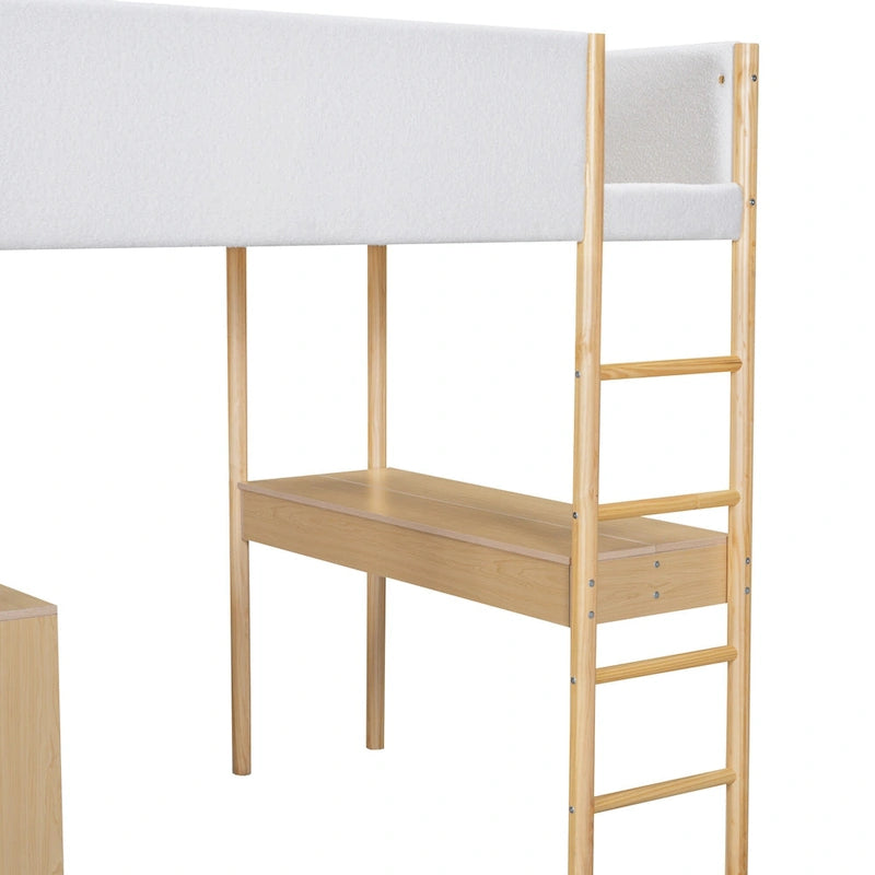 Cama alta de forro polar Teddy de tamaño matrimonial