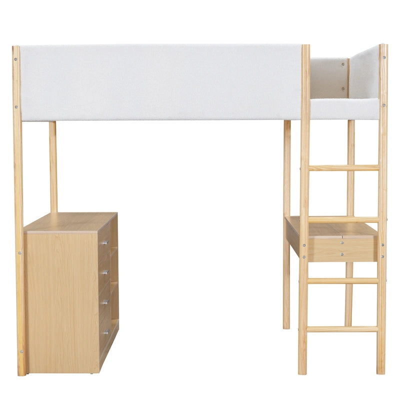 Cama alta de forro polar Teddy de tamaño matrimonial