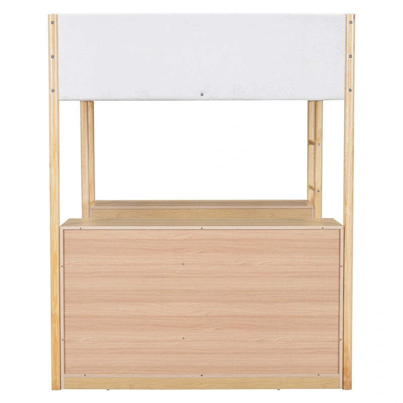 Cama alta de forro polar Teddy de tamaño matrimonial