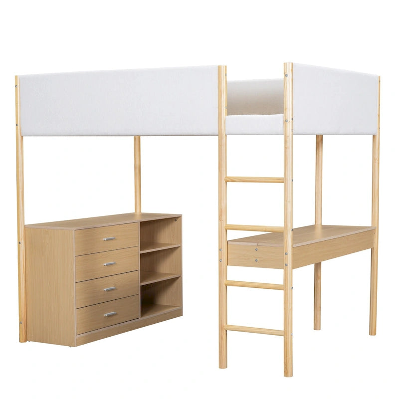 Cama alta de forro polar Teddy de tamaño matrimonial