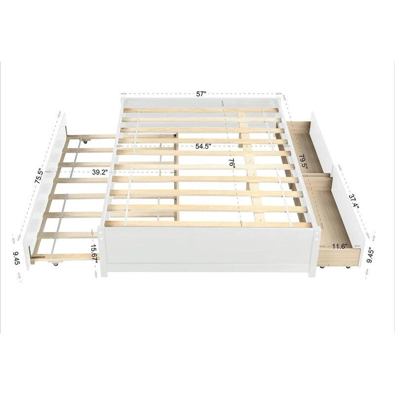 Cama Matrimonial con Cama Nido Individual y Dos Cajones