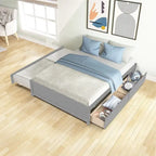 Cama Matrimonial con Cama Nido Individual y Dos Cajones