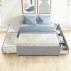 Cama Matrimonial con Cama Nido Individual y Dos Cajones