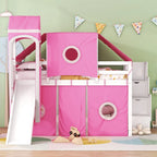 Cama alta individual/matrimonial con tienda y torre