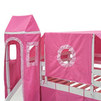Cama alta individual/matrimonial con tienda y torre